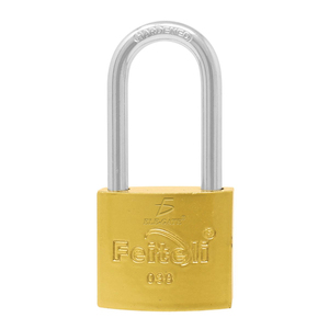 กุญแจเหล็กเฟอเทลี ขนาด 38 มม. แบบห่วงยาว สีทอง - Product Image 2