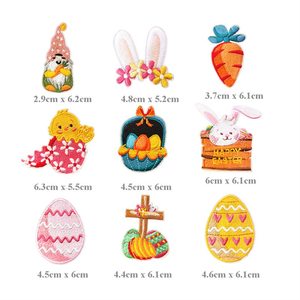 Vente chaude, accessoires décoratifs de vacances mignons de dessin animé, patchs brodés à repasser en forme d'œuf de lapin pour Pâques - Product Image 2