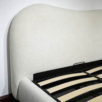 Cadre de lit plateforme scandinave moderne avec rangement, cadre de lit king size, vente en gros, fabricant de cadres de lit en bois sur mesure