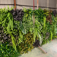 Panneau mural en buis artificiel Bagang, feuilles vertes réalistes, structure durable, fourniture d'usine pour la décoration murale