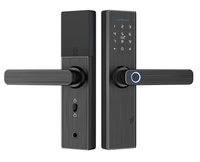 Serrure de porte intelligente WiFi Tuya la mieux notée avec empreinte digitale, mot de passe, contrôle par application et cloud, poignée en alliage d'aluminium pour maison et appartement
