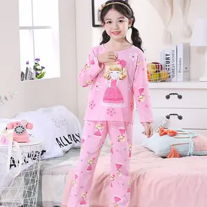 Novo Design Crianças Dormindo Desgaste Personagem de Desenho Animado Impresso 2pcs Pijama para Meninos e Meninas