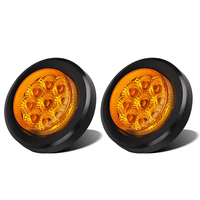 Feux de gabarit latéraux 9LED ronds de 2 pouces pour véhicules automobiles Feux de gabarit Camion Remorque RV Lampe d'identification IP65 étanche