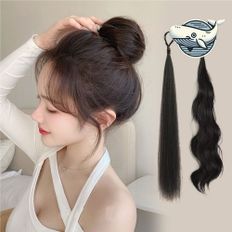 ส่วนต่อขยายผมสังเคราะห์แบบมีสายรัดสำหรับต่อผมโทนสีโพ-หางม้า - Product Image 1