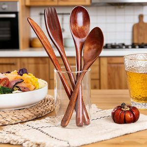 Wooden Spoon Fork <b>Knife</b> Set Japanese Style Eco Friendly Dessert Utensils For Kitchen Use - Product Image 2