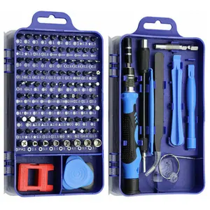 Kit de herramientas de reparación de trabajo manual, destornillador profesional 115 en 1