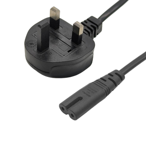 Cable de alimentación BS 3A personalizado, 250V, Reino Unido, 2 pines, cobre, IEC C7, Cable de enchufe para ordenador, enchufe en ángulo para uso en el hogar, Hotel, <span class=keywords><strong>restaurante</strong></span> - Product Image 4