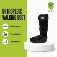 Attelle de marche longue pour cheville avec renfort en alliage, sangles multi-ajustables, immobilisateur médical pour la récupération des blessures à la jambe inférieure