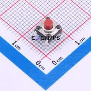 TS-1033-A2B3-D2-R Tactile Switch Through hole-4P,6x6mm Switch Single Pole Single Throw Round Button 2.5N Through Hole - Product Image 1