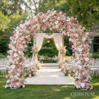 Arche de mariage en fleurs artificielles rose, blanc et bleu, idéale pour la décoration de mariage - Vente en gros