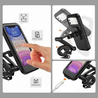 Nouveau support de téléphone rétractable et réglable pour vélo, rotation à 360°, étanche, antichoc, support de téléphone pour vélo et moto, écran tactile