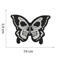 Vente en gros Patches papillon crâne noir Broderie Fer sur patchs