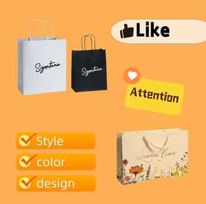 Custom Logo Biodegradable Gift Shopping Garment <b>Bag</b> Paper Paper <b>Bag</b> With Handle Wrapped in White Kraft Paper <b>Bag</b> - Product Image 6