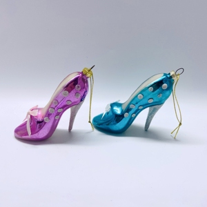 Usine En Gros Verre <span class=keywords><strong>Cendrillon</strong></span> Chaussure Pendentif Princesse Couronne Ornement En Verre À Talons Hauts - Product Image 3