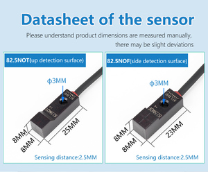 Q8 jimou NPN/PnP không tuôn ra; không/NC Khoảng cách cảm biến 2.5mm Cảm biến tiệm cận cảm ứng vuông nhỏ - Product Image 2