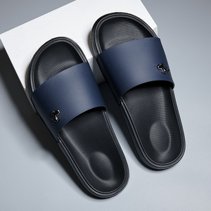 Sandali piatti <span class=keywords><strong>da</strong></span> <span class=keywords><strong>uomo</strong></span> blu navy con cinturino singolo in EVA, antiscivolo, suola spessa, per interni ed esterni, casual, estivi. - Product Image 1