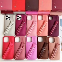 Étui de protection pour téléphone portable en silicone souple antichoc de marque avec gloss à lèvres de luxe