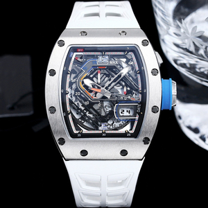 Reloj Deportivo Casual Luminoso Blanco Único, con Correa de Goma, Diseño de Esqueleto Tourbillon, Unisex, Resistente al Agua, para Negocios - Product Image 2