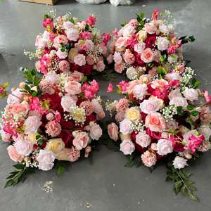 Boule de fleurs artificielle rose rose M-FB236, 50 cm, centre de table, décoration en soie pour arrangements de mariage - Product Image 1