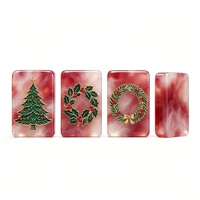 Mahjong personnalisé de marque, production en gros, jeu de tuiles de mahjong en résine de luxe rouge et multicolore, fabricant de mahjong en gros