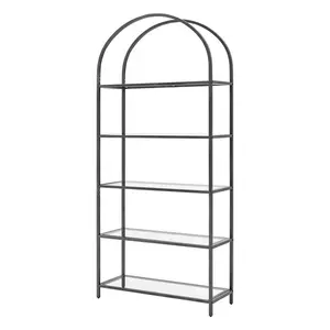 Metal Book Shelf Multi-layer Black White Glod Bookcase Steel Tube Display Rack Storage Bookcase Bookshelf