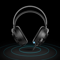 Casques filaires PS4, casques de jeu USB, casques supra-auriculaires avec microphone, lumière LED pour PS4, PC, Xbox One