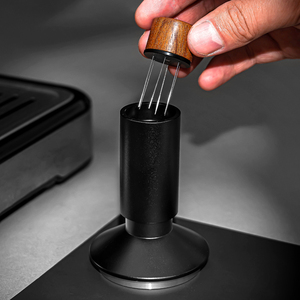 2 in 1 Portable Stainless Steel & Wood Reusable Coffee <b>Tamper</b> and Distributor with Constant Pressure for Espresso - Product Image 2