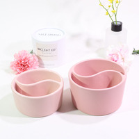 Pot à bougie en céramique Yin Yang avec séparateurs 510 ml, bougeoir rose de luxe pour la décoration de la maison