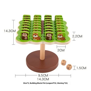 동물 균형 나무 어린이 교육용 장난감 쌓기 음악 데스크탑 연습 부모-자녀 상호작용 게임 - Product Image 5