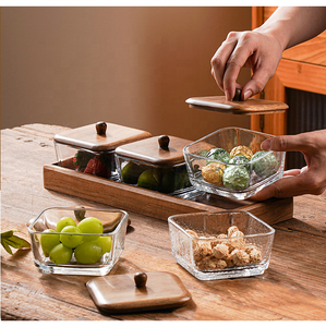 Piatto di frutta in legno di noce per uso domestico piatto di serpente essiccato creativo compartimentato piatto di frutta - Product Image 6