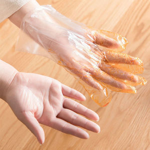 Disposable Pe Film Gloves 100 Pcs Food Grade For Catering And Hair Care Transparent Thickened - Product Image 3