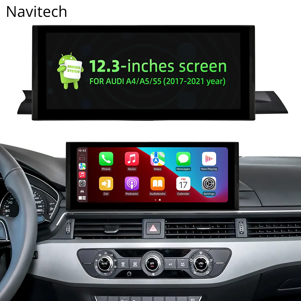12,3 polegadas android 11 navegação do carro auto rádio carplay touch screen para audi a4 b9 b8 2016-2021