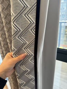 Cortinas Bordadas con Patrón Geométrico de 4 Colores, Hilo de Cachemira de Alta Densidad, Textura Cóncava y Convexa, Cortinas Modernas de Lujo para Ventanas - Product Image 2