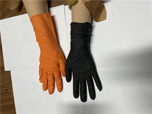 12 Zoll Industrie LKW 8 mil Autore paratur Diamant Textur Griff OEM Logo benutzer definierte Food Service Mechaniker reine Nitril Handschuh Handschuhe - Product Image 3