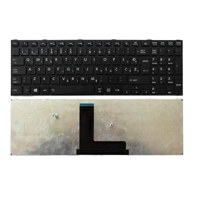 Laptop Keyboard for Toshiba Satellite C50-B C50-B-10P PSCLGE-001004GR C50-B-19E C50-B-12L Slovenian SL Black With Frame Used