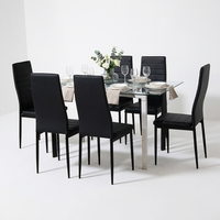 Ensemble de table à manger ronde en verre moderne philippin, élégant et gain de place
