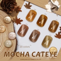 Vernis Gel Pailleté Effet Œil de Chat Couleur Café Mocha – Collection Couleurs Œil de Chat Non Toxique pour Soin des Ongles en Salon et Marque Privée