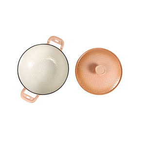 Venta al por mayor de 10,5 pulgadas de hierro fundido <span class=keywords><strong>universal</strong></span> esmalte Binaural <span class=keywords><strong>Wok</strong></span> estofado Pan - Product Image 6