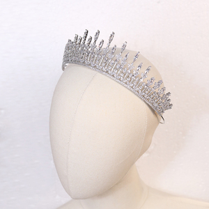 Fascinators, diadèmes en zircon cubique, accessoires de cheveux de mariage, couronnes de mariée pour femmes, coiffes, bandeaux en <span class=keywords><strong>cristal</strong></span>, diadèmes élégants - Product Image 4
