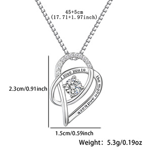 Gold Plated 925 Sterling <strong>Silver</strong> I Love You to the <strong>Moon</strong> and Back Pendant <strong>Necklace</strong> - Product Image 3