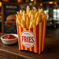 Gobelets en papier personnalisés pour frites, résistants à la graisse, emballages pour restauration rapide, boîtes à emporter, cônes pour frites, cartons