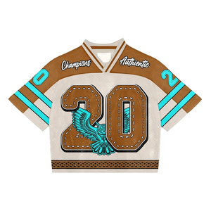 Tontons, camiseta de fútbol Vintage personalizada, malla de punto de gran tamaño, cuello en V, camiseta de fútbol cuadrada, transpirable, diseño de talla grande - Product Image 1