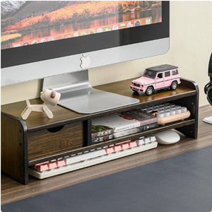 Soporte Elevador para Monitor de Computadora con Estante de Almacenamiento de Escritorio, Base Elevada de 2 Niveles, Forma Rectangular para Organización de Escritorio - Product Image 4