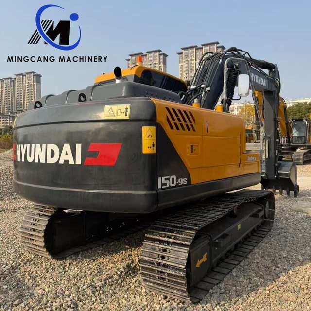 Smooth Hydraulic Well Maintained Low Working Hours 15 Ton Hyundai 150-9S Medium Crawler Digger for Landscaping Project