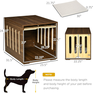 Möbel Stil Holz Hunde kiste Beistell tisch mit abnehmbarer Tür Modernes Holz Hundehütte Kiste Bett mit Kissen - Product Image 3