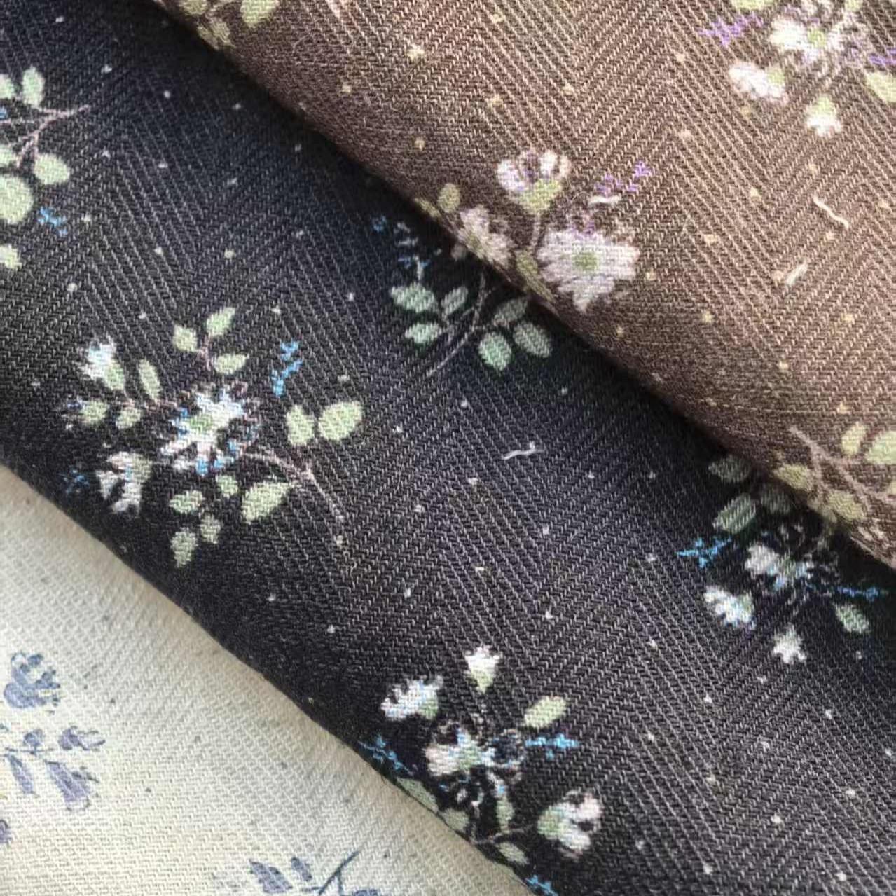 Printed Woven Eco-Friendly Lyocell Rayon Nylon Linen Blend Poplin Fabric for Dressmaking