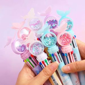 Hot Selling Wholesale Promotional 10 Colors 1 <b>Retractable</b> 0.5mm Plastic Multi-Functional OEM Ballpoint <b>Pen</b> Cute Butterfly Animal - Product Image 2