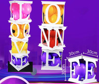 Love One Mr & Mrs Baby Shower Balloon Box Pièce maîtresse de mariage et décoration de table Anniversaire et fournitures de fête pour garçon ou fille