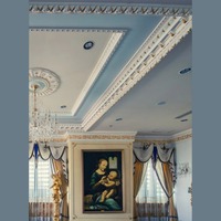 OH-667 Moulage décoratif en polyuréthane moderne et élégant, corniche durable et écologique pour la décoration intérieure des villas et ateliers