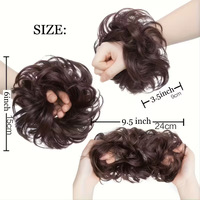 Chignon bouclé synthétique à bande élastique droite, coiffure instantanée, postiche 100% densité, queue de cheval courte, chignons désordonnés